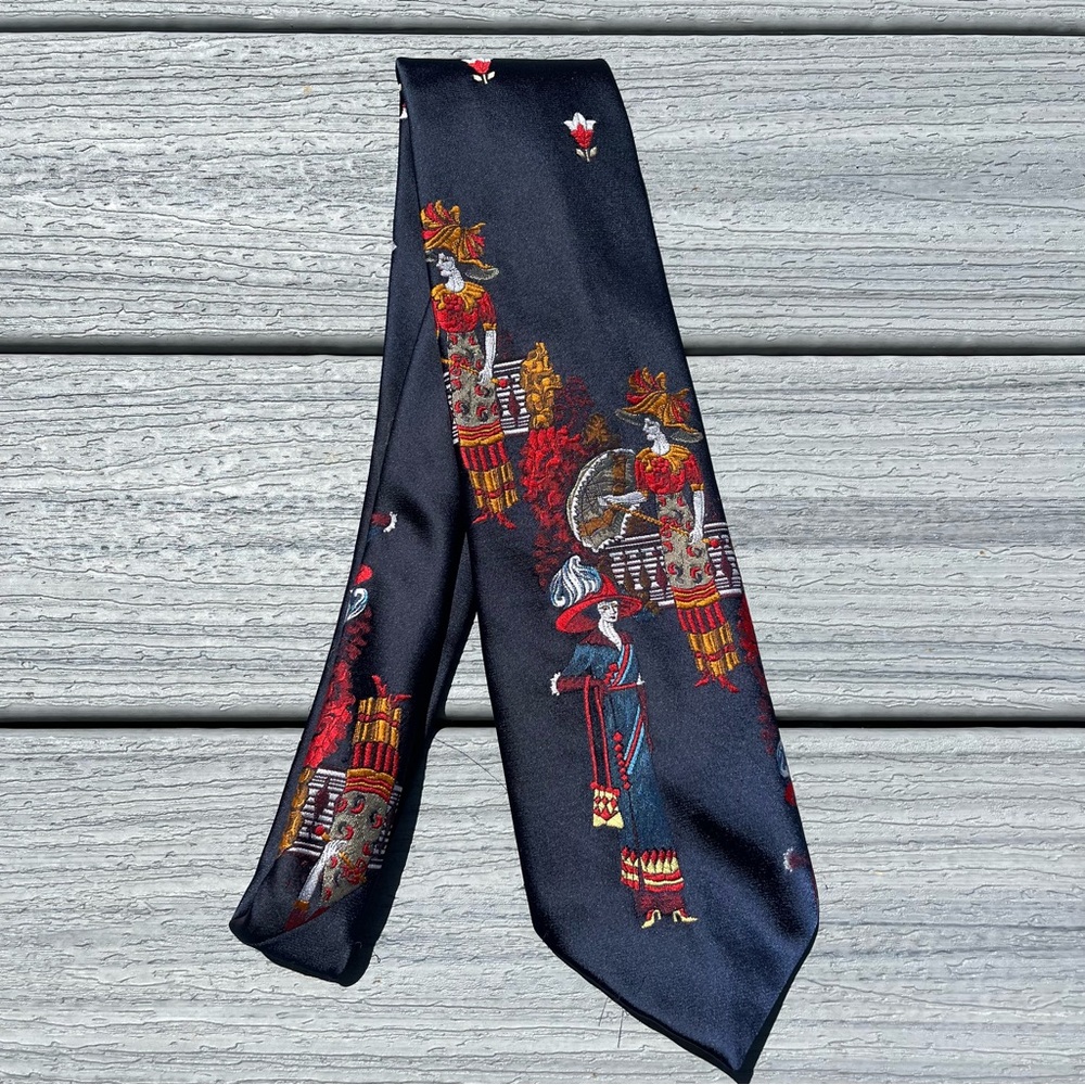 Vintage Jean Claude Vidal Paris/New York French Motif Necktie
